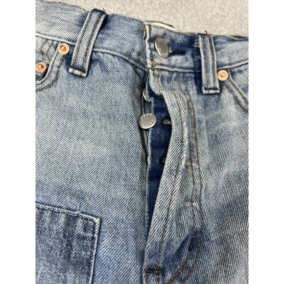 We‎ The Free Denim Shorts Patchwork Distressed Frayed Hem Casual EUC Size 24 - Picture 4 of 9